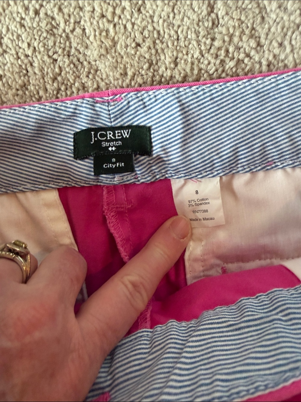 J. Crew Pink City Fit Chino Bermuda Shorts size 8 - Picture 5 of 8